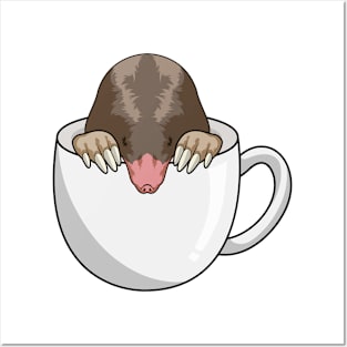 Mole with Cup of Coffee Posters and Art